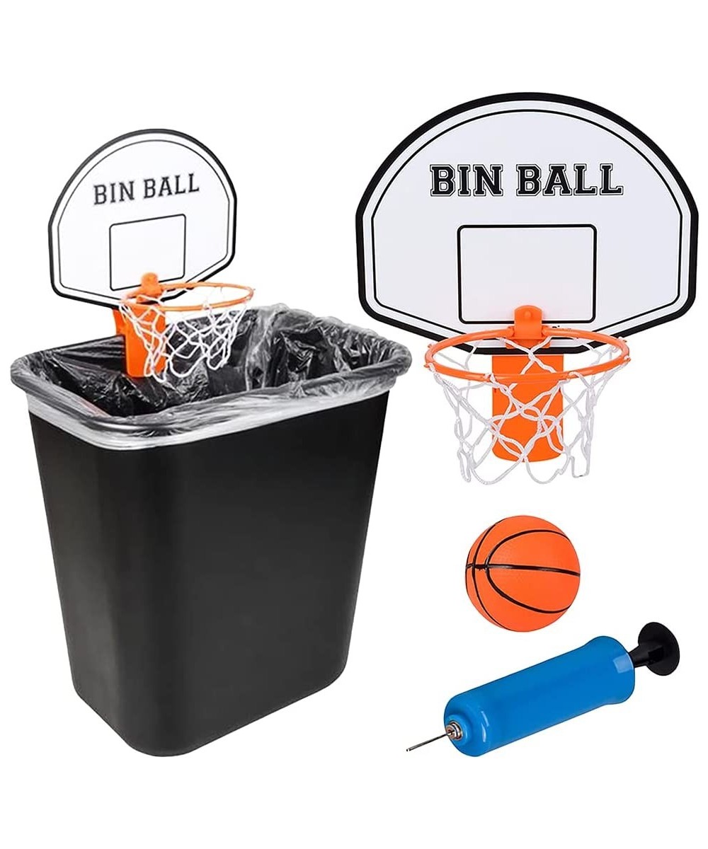 Trash Can Basketball Set Includes Clip-On Hoop with Backboard Inflatable Ball and Pump Fun Indoor Basketball Hoop for Kids Of...