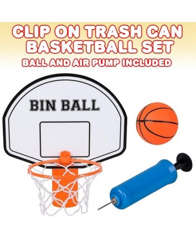 Trash Can Basketball Set Includes Clip-On Hoop with Backboard Inflatable Ball and Pump Fun Indoor Basketball Hoop for Kids Of...