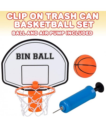 Trash Can Basketball Set Includes Clip-On Hoop with Backboard Inflatable Ball and Pump Fun Indoor Basketball Hoop for Kids Of...