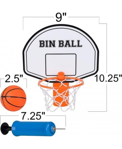 Trash Can Basketball Set Includes Clip-On Hoop with Backboard Inflatable Ball and Pump Fun Indoor Basketball Hoop for Kids Of...