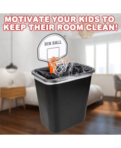 Trash Can Basketball Set Includes Clip-On Hoop with Backboard Inflatable Ball and Pump Fun Indoor Basketball Hoop for Kids Of...