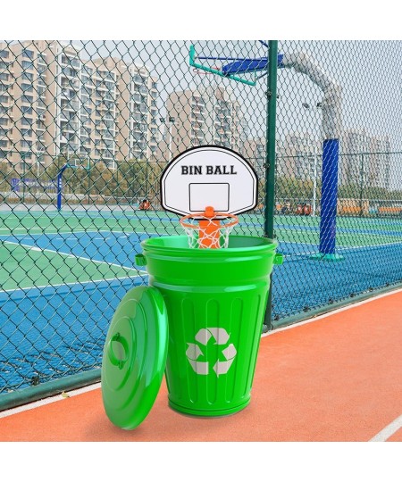 Trash Can Basketball Set Includes Clip-On Hoop with Backboard Inflatable Ball and Pump Fun Indoor Basketball Hoop for Kids Of...