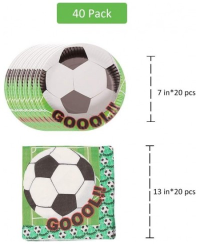 146 Pcs Soccer Disposable Tableware Set Sport Theme Party Decorations Soccer Balloons Tablecloth Banner Plates Napkins Cups P...