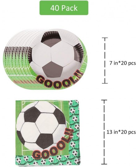 146 Pcs Soccer Disposable Tableware Set Sport Theme Party Decorations Soccer Balloons Tablecloth Banner Plates Napkins Cups P...