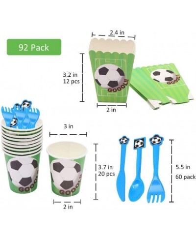 146 Pcs Soccer Disposable Tableware Set Sport Theme Party Decorations Soccer Balloons Tablecloth Banner Plates Napkins Cups P...