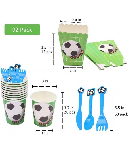 146 Pcs Soccer Disposable Tableware Set Sport Theme Party Decorations Soccer Balloons Tablecloth Banner Plates Napkins Cups P...