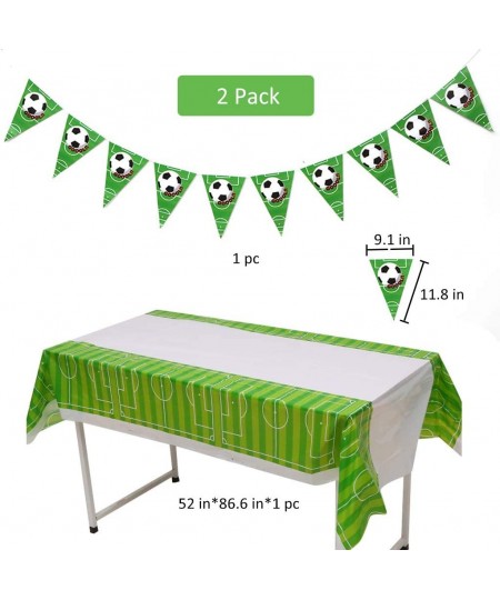 146 Pcs Soccer Disposable Tableware Set Sport Theme Party Decorations Soccer Balloons Tablecloth Banner Plates Napkins Cups P...