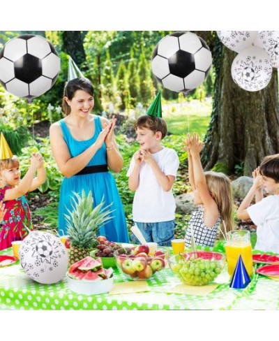 146 Pcs Soccer Disposable Tableware Set Sport Theme Party Decorations Soccer Balloons Tablecloth Banner Plates Napkins Cups P...