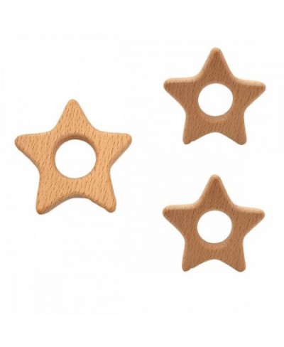 Lovely Cartoon Wood Star Teether Pure Natural Animal Shape Beech Wooden Handmade Pattern DIY Jewelry Making Necklace Pendant ...