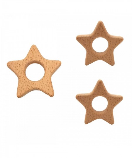 Lovely Cartoon Wood Star Teether Pure Natural Animal Shape Beech Wooden Handmade Pattern DIY Jewelry Making Necklace Pendant ...