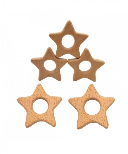 Lovely Cartoon Wood Star Teether Pure Natural Animal Shape Beech Wooden Handmade Pattern DIY Jewelry Making Necklace Pendant ...