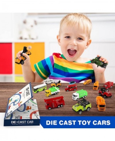 Toy Cars Trucks for 3 4 5 Year Old Boys Toys Car Toys for Toddlers 16 Packs Die Cast Metal Pull Back Cars for Kids Boy Girl T...