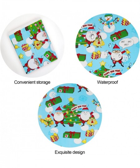 3 Pack Christmas Tablecloths Cartoon Printed Disposable Plastic Rectangular Table Covers Christmas Elements Tablecovers for T...