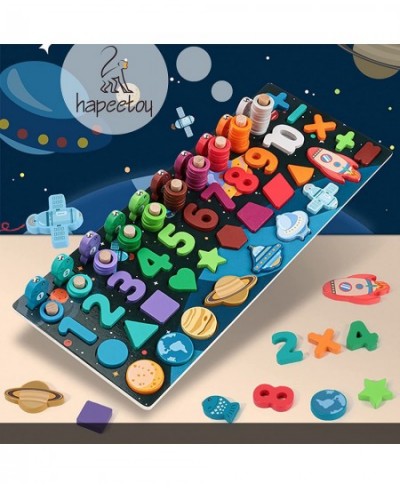 Wooden Number Puzzles for Toddlers Planet Edition - Magnetic Shape Sorter Stacking Montessori Toys for Toddlers of Age 3 4 5 ...