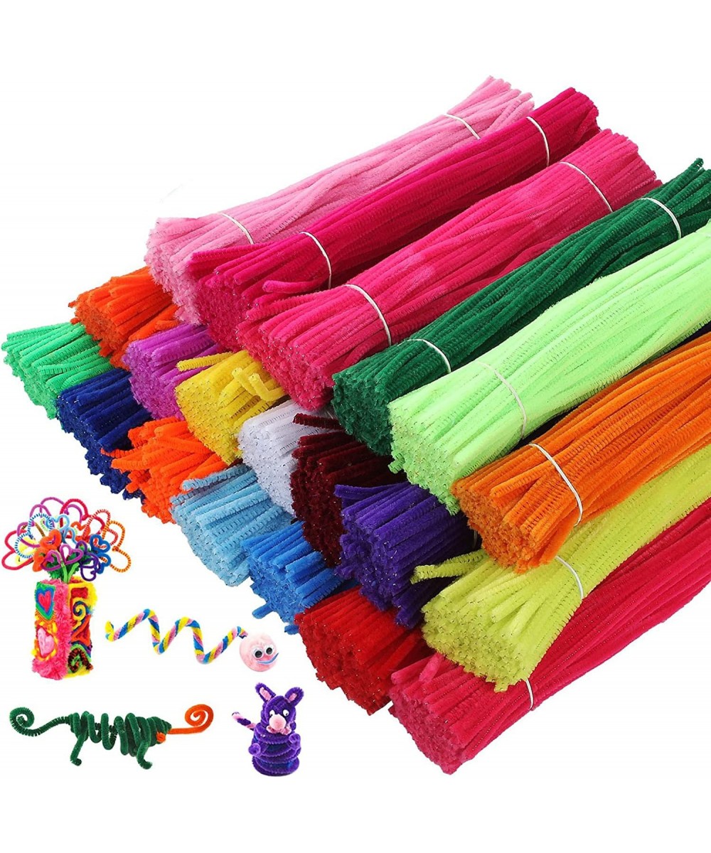 2000 Pieces Pipe Cleaners Assorted Colors Chenille Stems for DIY Art Craft Decorations 20 Colors Craft Pipe Cleaners for Crea...