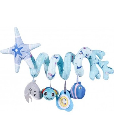 Deluxe 5-Piece Spiral Plush Toy Set - Cute Hanging Baby Rattle Animals including Shark Ideal Stroller Crib Mobile & Car Seat ...