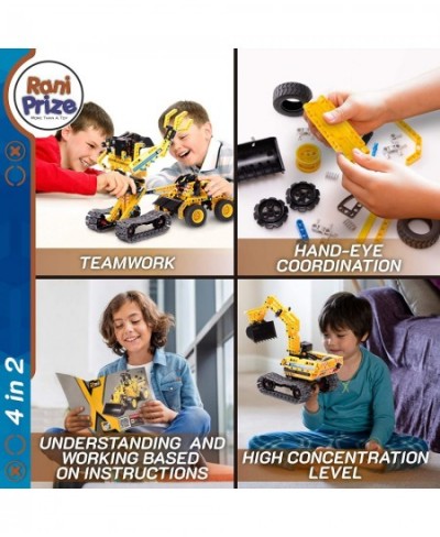 STEM Toys Building Sets for Boys Age 8-12 Construction Engineering Kit Builds 4 Excavator Toy Models. for Boys Age 8 9 10 11 ...