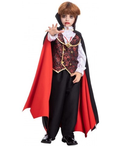 Vampire Costume for Boys Scary Halloween Party Vampire Teeth Cosmetic Kit Included $48.52 - Kids' Costumes