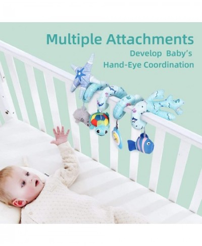 Deluxe 5-Piece Spiral Plush Toy Set - Cute Hanging Baby Rattle Animals including Shark Ideal Stroller Crib Mobile & Car Seat ...