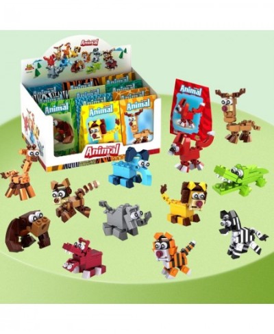 12 Pcs Pre Filled Animal Building Block Set 12 in 1 Mini Building Blocks Toys Assorted Toy Animal Building Blocks STEM Toys P...