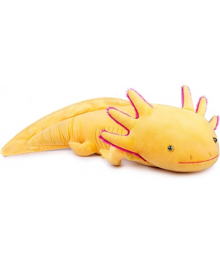 Large Axolotl Plush - Super Large Weighted Yellow Axolotl Stuffed Animal 33 Inches Long Realistic Cute Ambystoma Creepy Amphi...