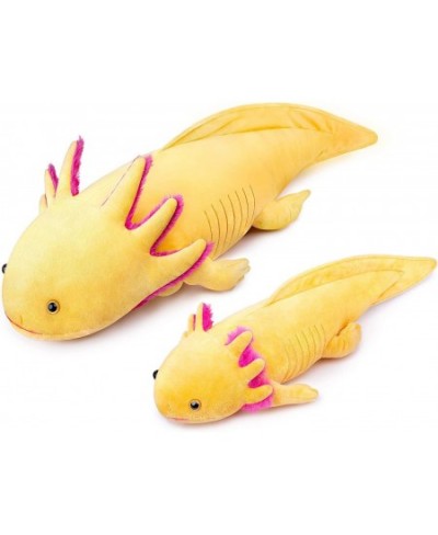 Large Axolotl Plush - Super Large Weighted Yellow Axolotl Stuffed Animal 33 Inches Long Realistic Cute Ambystoma Creepy Amphi...