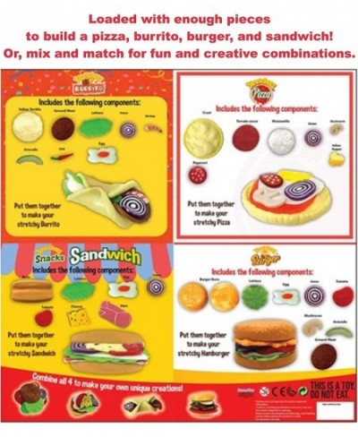 Stretcheez Play Food Combo Set Including Hamburger Pizza Burrito and Sandwich - Realistic and Squishy $65.17 - Toy Kitchen Pr...