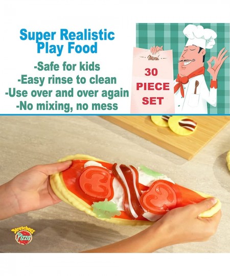 Stretcheez Play Food Combo Set Including Hamburger Pizza Burrito and Sandwich - Realistic and Squishy $65.17 - Toy Kitchen Pr...