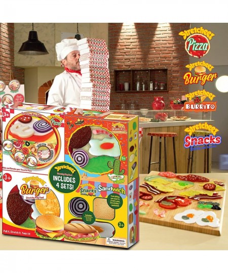 Stretcheez Play Food Combo Set Including Hamburger Pizza Burrito and Sandwich - Realistic and Squishy $65.17 - Toy Kitchen Pr...