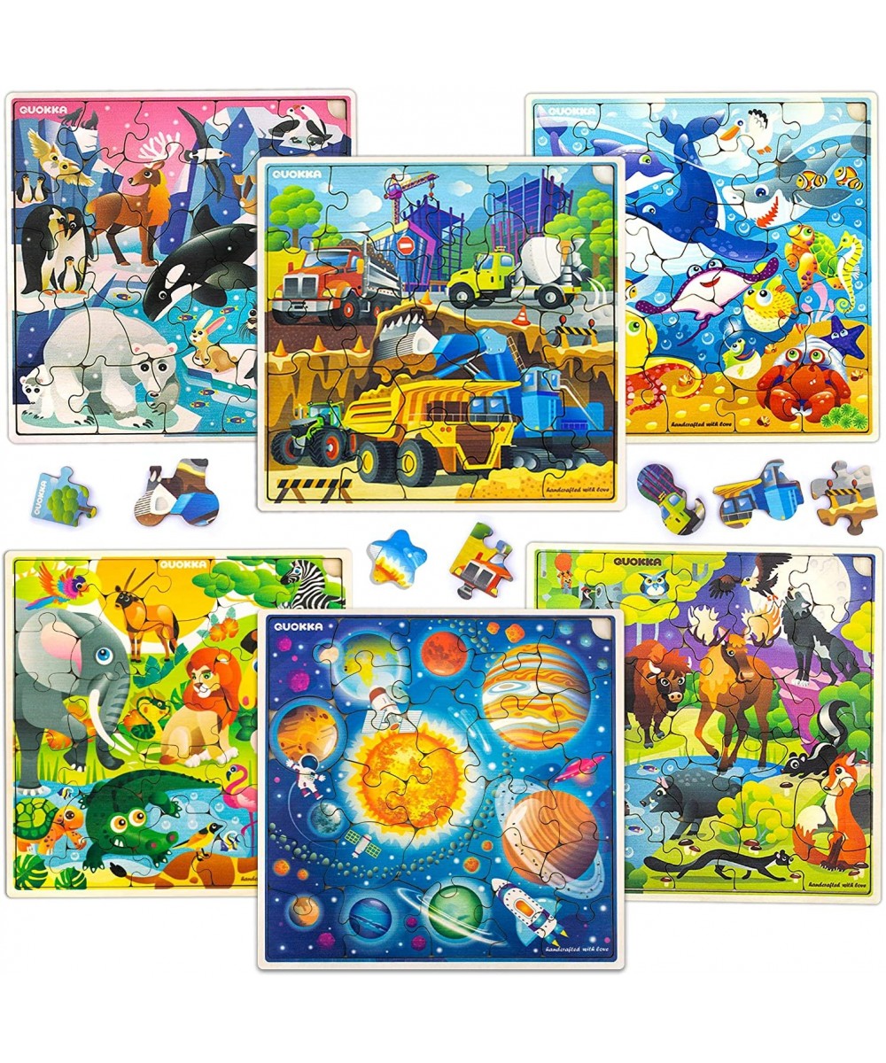 Wooden Puzzles for Kids Ages 3-5 – 6 x 30 Pieces Toddlers Kids Puzzles Ages 4-8 Year Olds – Wood Animal Toys for Children Gam...