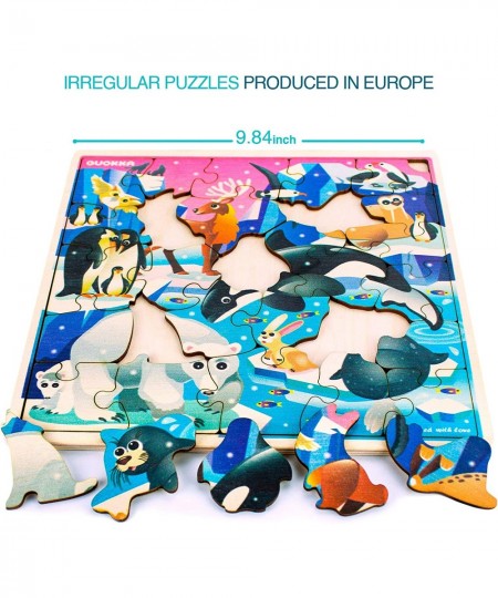 Wooden Puzzles for Kids Ages 3-5 – 6 x 30 Pieces Toddlers Kids Puzzles Ages 4-8 Year Olds – Wood Animal Toys for Children Gam...