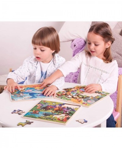 Wooden Puzzles for Kids Ages 3-5 – 6 x 30 Pieces Toddlers Kids Puzzles Ages 4-8 Year Olds – Wood Animal Toys for Children Gam...