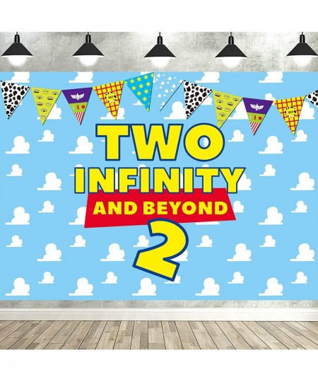 Two Infinity and Beyond Backdrop Buzz Banner Light Year Toy Inspired Story 2nd Birthday Balloons Party Supplies Decorations P...