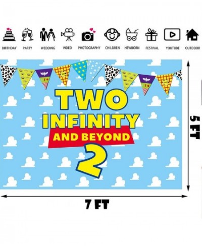 Two Infinity and Beyond Backdrop Buzz Banner Light Year Toy Inspired Story 2nd Birthday Balloons Party Supplies Decorations P...