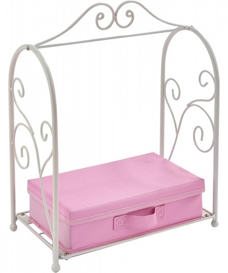 Metal Doll Armoire with Storage and Dresses for 18 inch Dolls - White/Pink $65.73 - Doll Accessories