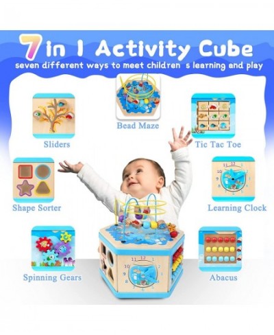 Baby Activity Cube Wooden Developmental Toddler Educational for 1 Year Old Boys Girls Gift Toys Montessori Learning Toy for 1...