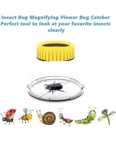 Bug Magnifying Viewer 3X Magnifying Insect Observation Kit Built-in 7cm Ruler with 2 Slant Tweezers Blue & Red Color Bug View...