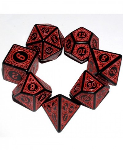 Carving in Red Black DND Dice Set for Board Game $14.75 - Game Accessories