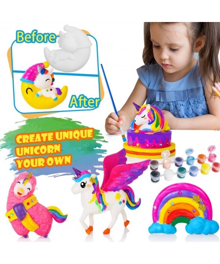 Unicorn Gift for Girls Arts Crafts Painting Toys - 8 Unicorn Figurines Creativity Arts and Crafts for Kids Ages 4 5 6 7 8 Yea...