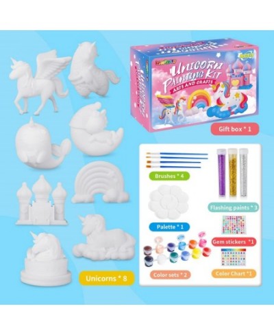 Unicorn Gift for Girls Arts Crafts Painting Toys - 8 Unicorn Figurines Creativity Arts and Crafts for Kids Ages 4 5 6 7 8 Yea...