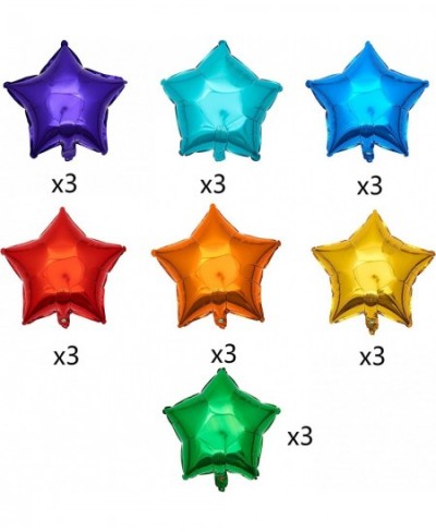 18 Inch Star Foil Balloons 21pcs Multi Mylar Helium Balloons Rainbow Balloons for Party Decoration $18.88 - Kids' Party Decor...