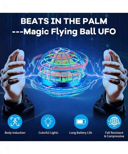 Flying Orb Ball Toy 360°Rotating Hand Controlled Flying Space Ball Flying Spinner Mini Drone for Boys Girls Teens Indoor Outd...