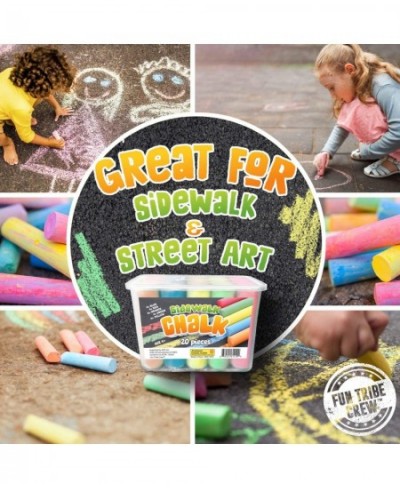 Sidewalk Chalk For Kids Bucket of 20 Pieces Great Easter Basket Stuffers Street Chalk For Kids | Bulk Sets | Sidewaalk Colore...