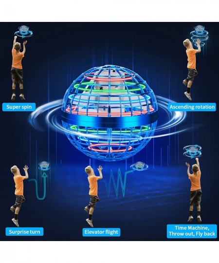 Flying Orb Ball Toy 360°Rotating Hand Controlled Flying Space Ball Flying Spinner Mini Drone for Boys Girls Teens Indoor Outd...