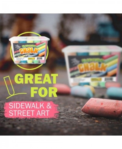 Sidewalk Chalk For Kids Bucket of 20 Pieces Great Easter Basket Stuffers Street Chalk For Kids | Bulk Sets | Sidewaalk Colore...