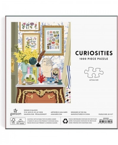 Curiosities 1000 Piece Puzzle in Square Box from - 27" x 20" Beautifully Illustrated Puzzle Thick and Sturdy Pieces Fun and C...