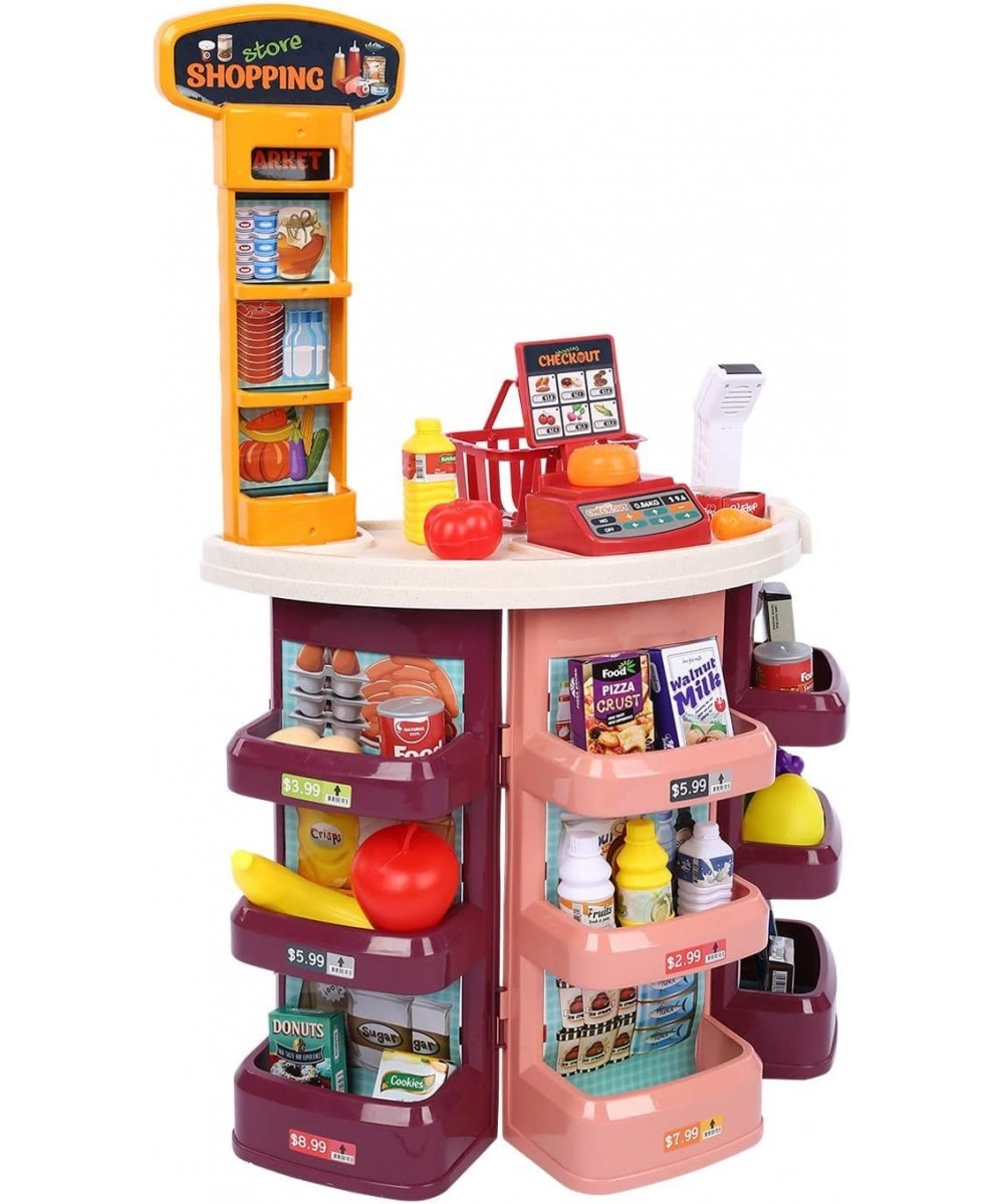 Kids Grocery Store Playset -Supermarket Shopping Toy Light Music | Full Set Grocery Store Playset Gift Kids 3~7 Year Old Girl...