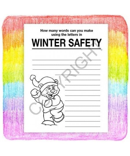 Safe Winter Holidays - Kids Educational Coloring Books (25 Bulk Pack Without Crayons) - Christmas & Holiday Activity Book for...