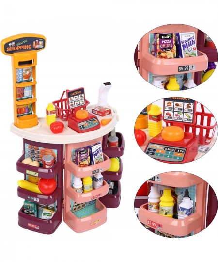 Kids Grocery Store Playset -Supermarket Shopping Toy Light Music | Full Set Grocery Store Playset Gift Kids 3~7 Year Old Girl...