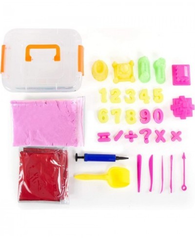 Play Sand Kit - 32 pc Play Sand Sensory Toy with 3.3lbs of Colored Magic Play Sand Inflatable Sand Box Castle Molds Carving T...